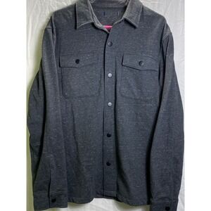 Mens Charcoal Gray Marled Knit Snap Front Shirt Jacket RN 73277 Size‎ XL
